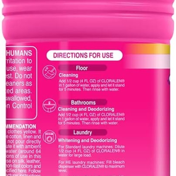 Cloralen - 4PK Household Cleaning Liquid Bleach.(105) - Picture 6 of 6